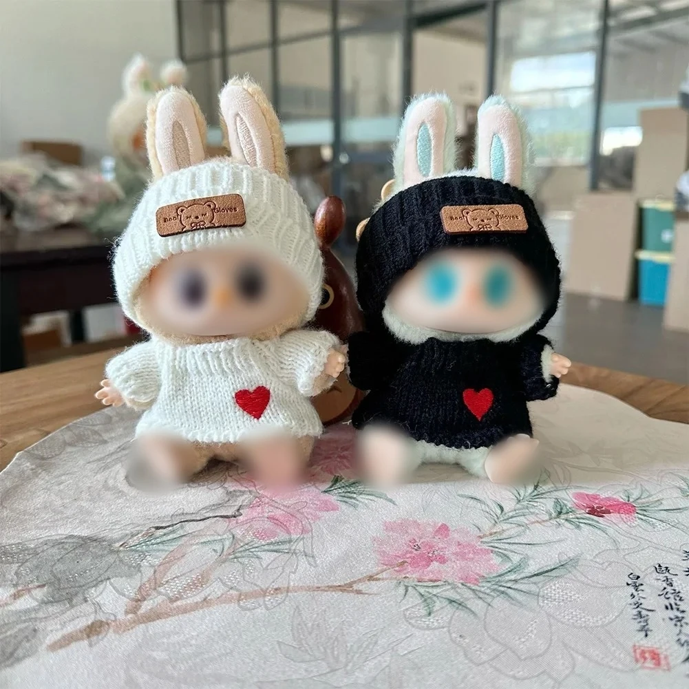 เสื้อผ้าตุ๊กตาขนาด 17 ซม. สำหรับอุปกรณ์เสริม Labubu กระเป๋าเป้สุดหรู เสื้อผ้าใหม่ของแท้สำหรับ Labubu ชุดเสื้อสเวตเตอร์ กระเป๋าขนาดเล็กน่ารัก