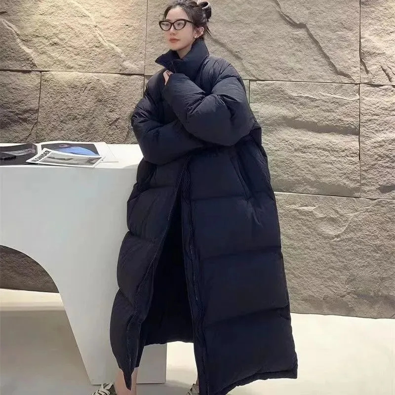 2024 Winter New Down Cotton X-long Parkas Gruba ciepła koreańska kurtka z podszewką Odzież zimowa Wodoodporny damski płaszcz puchowy