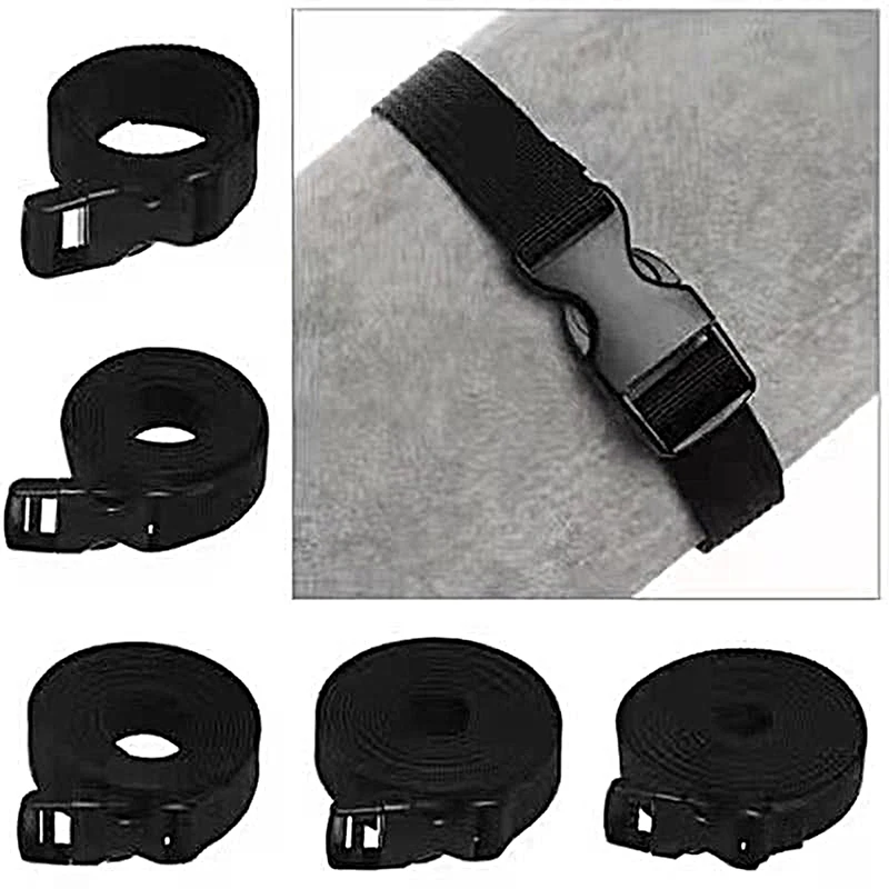Equipaje de nailon atado para viaje, correa de cinturón de pestañas duradera negra con hebilla de leva, Kits de viaje, herramienta para acampar al aire libre