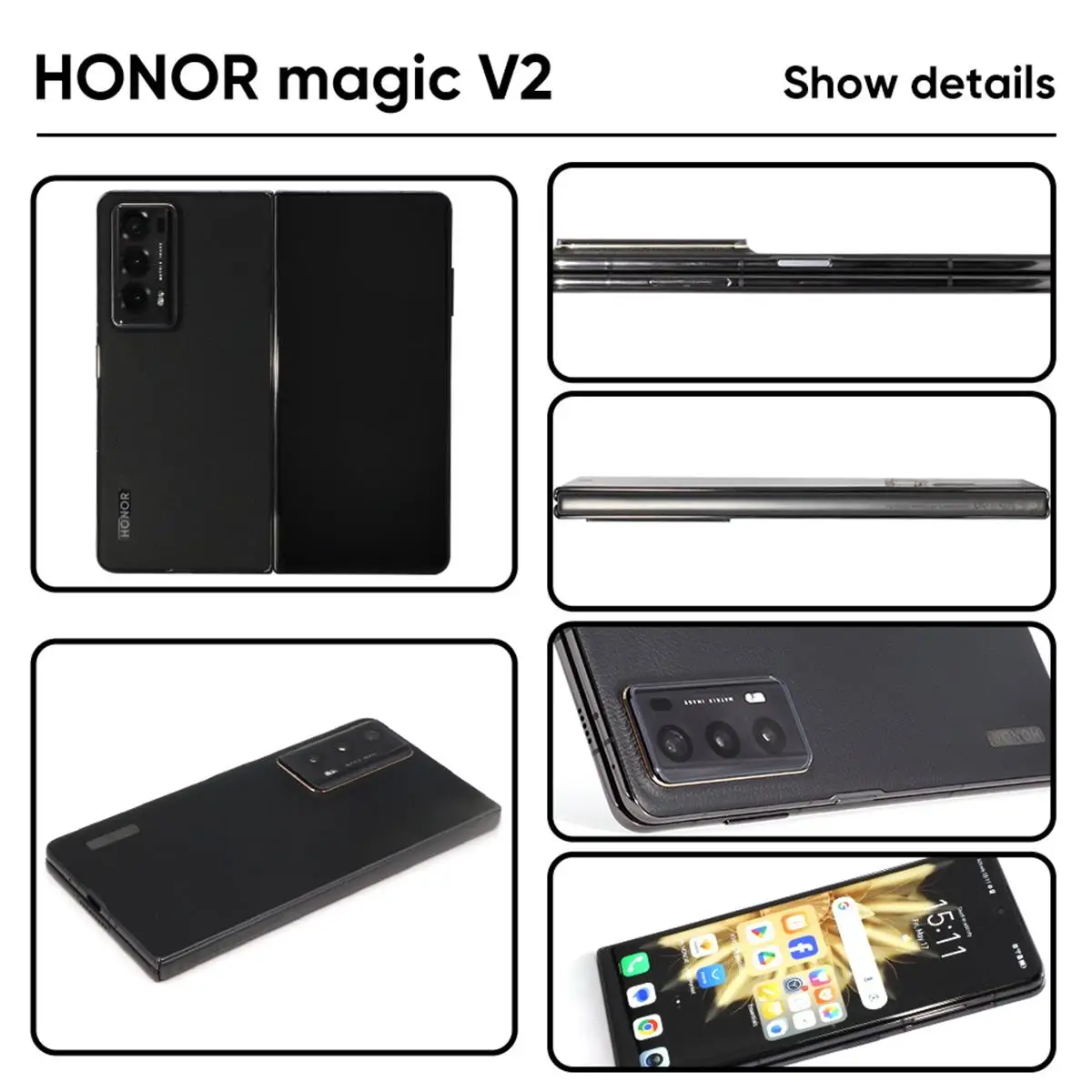 Versione globale Honor Magic V2 5G Smartphone pieghevole Snapdragon 8 Gen2 LTPO Display OLED 120Hz 50MP Tripla fotocamera Android Mobile