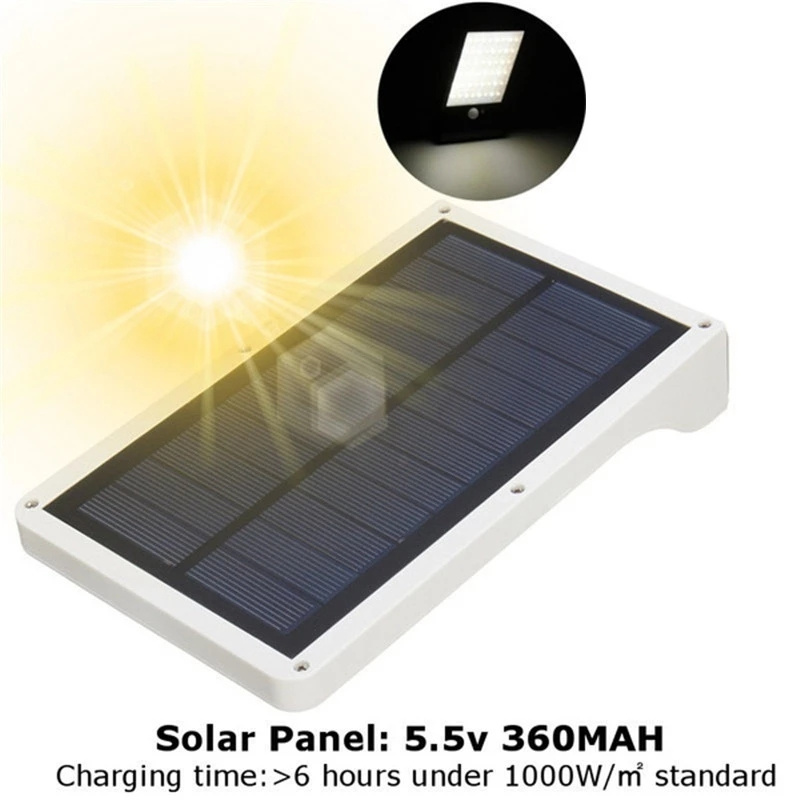 Luces solares de pared para exteriores, impermeables, 36/48 LED, lámpara de pared con Sensor de movimiento con energía Solar y poste de montaje para camino de jardín