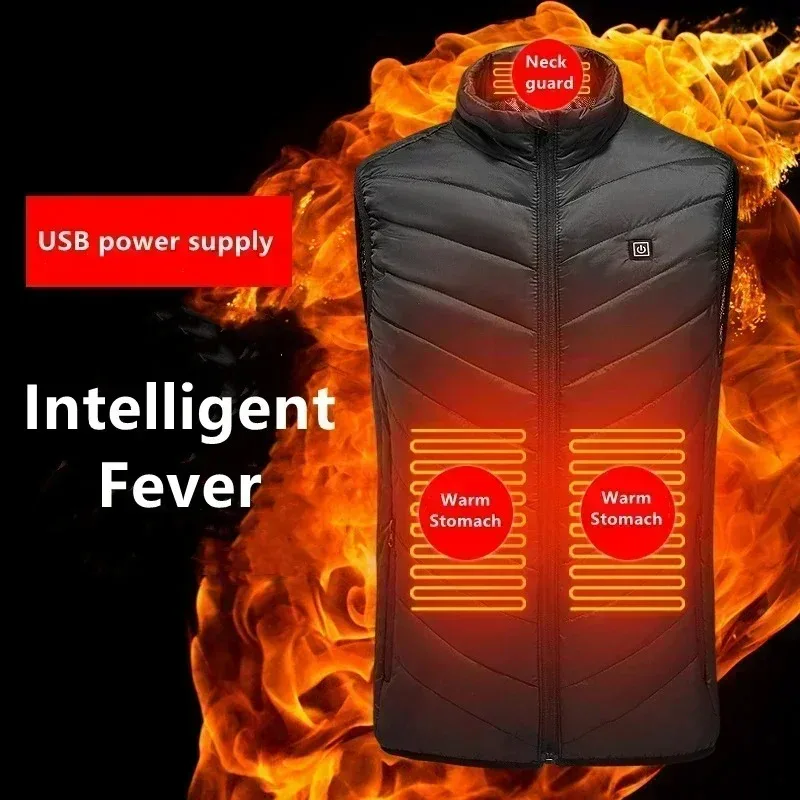 21-Zonen-Heizweste Herren USB-Infrarot-Thermojacke Intelligente beheizte Kleidung Neuer Winter Kältebeständiger dicker ärmelloser Mantel Wandern