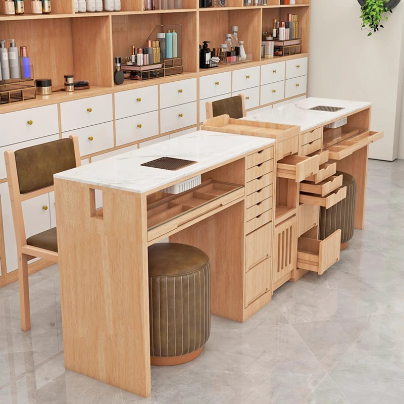 Простой ретро-стол для ногтей с ящиками для хранения, модный элегантный стол для ногтей с пылесборником, дизайн Muebles, мебель для маникюра