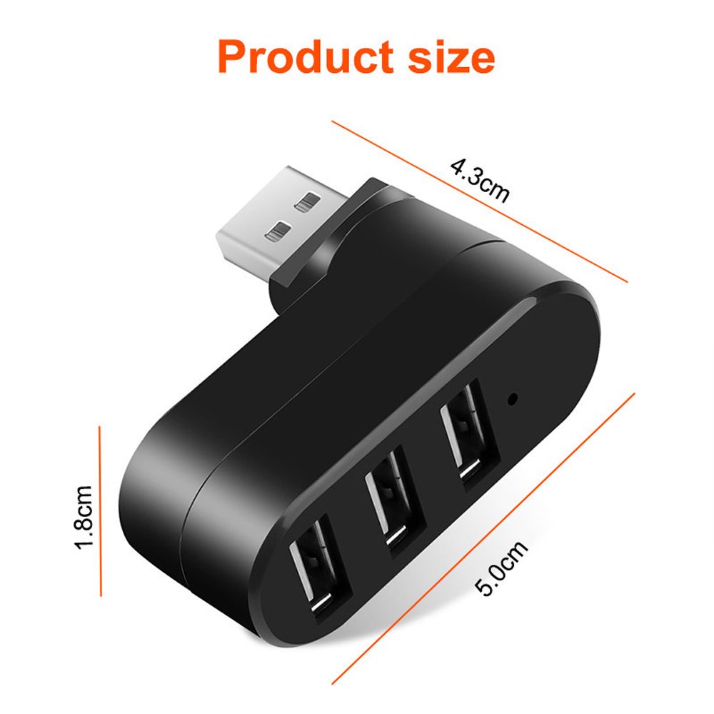3 portas multi 2.0 hub usb mini hub usb adaptador divisor de rotação de alta velocidade para notebook portátil para pc acessórios de computador