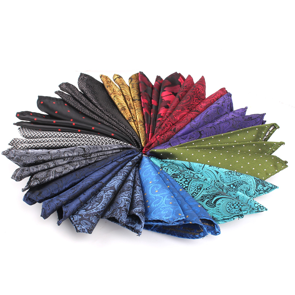 Paisley ชุดสูทกระเป๋าสี่เหลี่ยมสำหรับผู้ชายผ้าเช็ดหน้าสำหรับผู้ชายลายดอกไม้ชุดผ้าเช็ดหน้าสี่เหลี่ยมสำหรับงานแต่งงาน