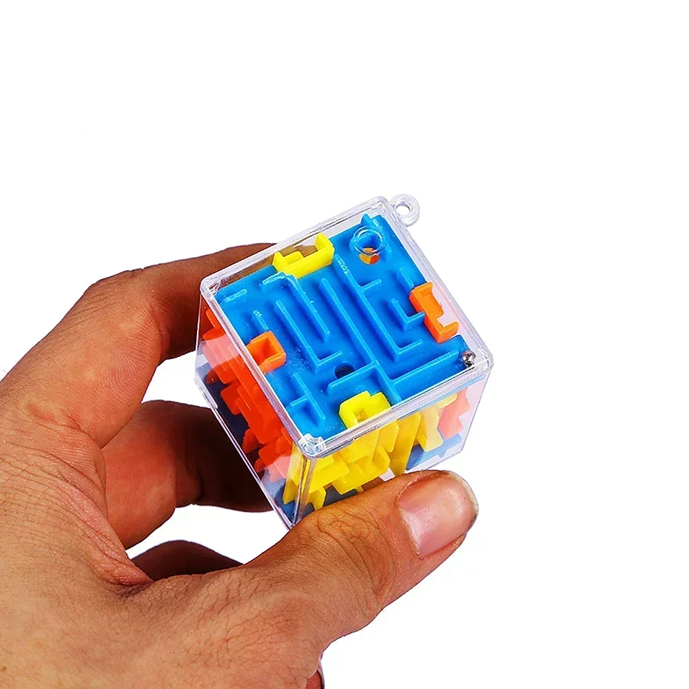Labirinto 3D Cubo magico Puzzle trasparente a sei facce Cubo di velocità Palla rotolante Cubi magici Labirinto Giocattoli per bambini Giocattoli antistress