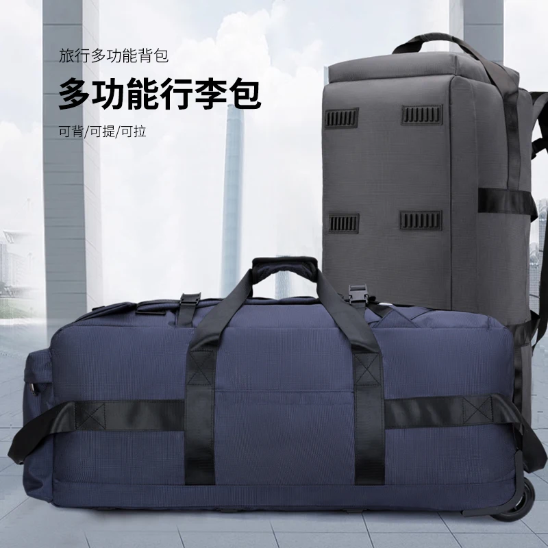 Reisetasche, Handtasche mit großem Fassungsvermögen, tragbares Outdoor-Handgepäck, Reisetasche auf Rollen, praktische und praktische Unisex-Reisetasche