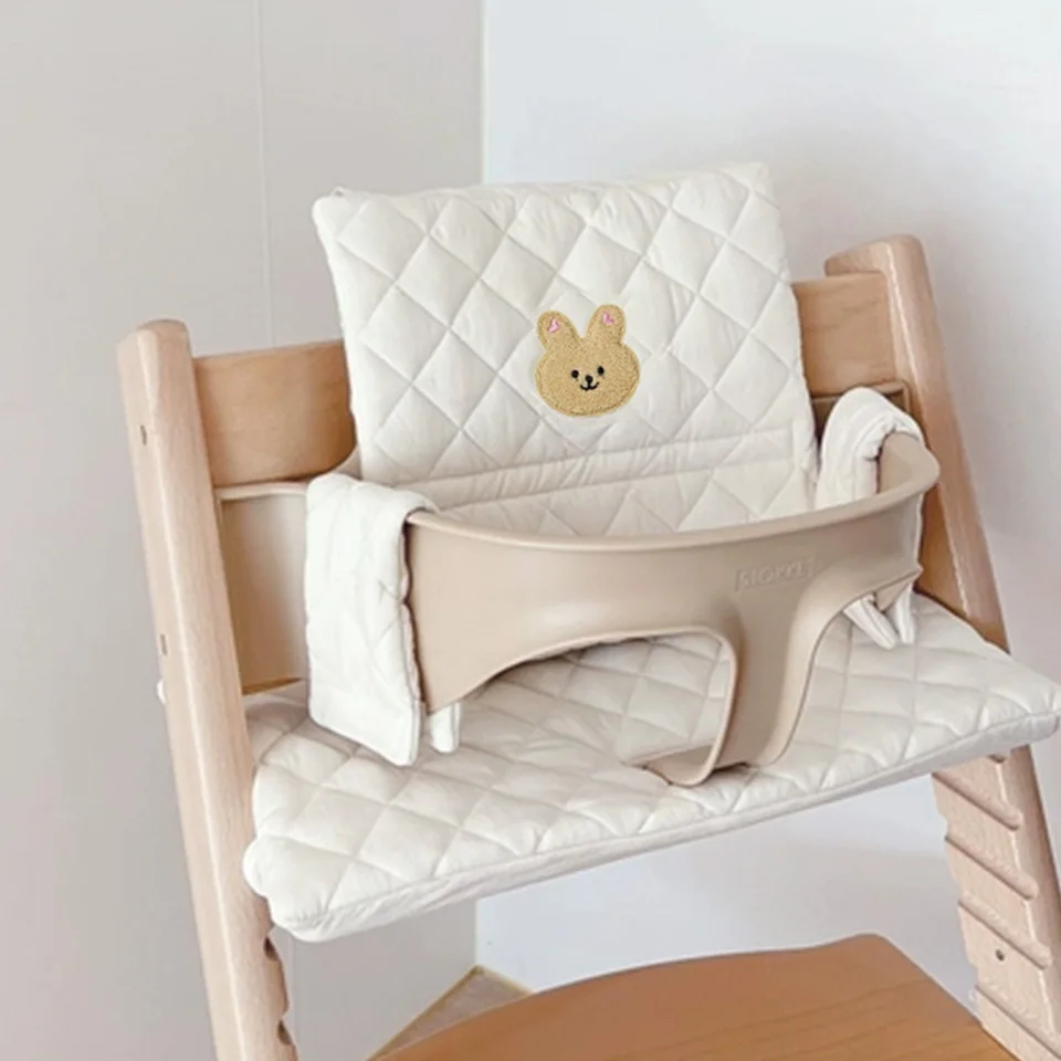 Coussin de chaise haute mignon pour bébé, ours lapin, dos de bébé assis, accessoires de chaise de salle à manger plus confortables