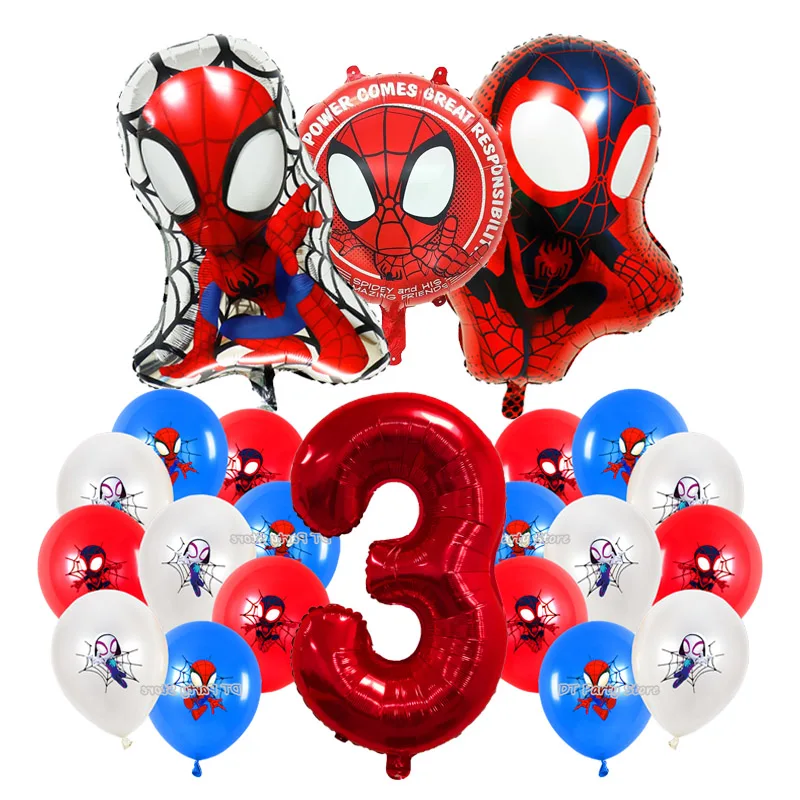 Mới SpiderMan Sinh Nhật Chủ Đề Cho Tiệc Của Marvel Spidey Và Tuyệt Vời Bạn Bè Viền Nhôm Bóng Dùng Một Lần Bộ Đồ Ăn