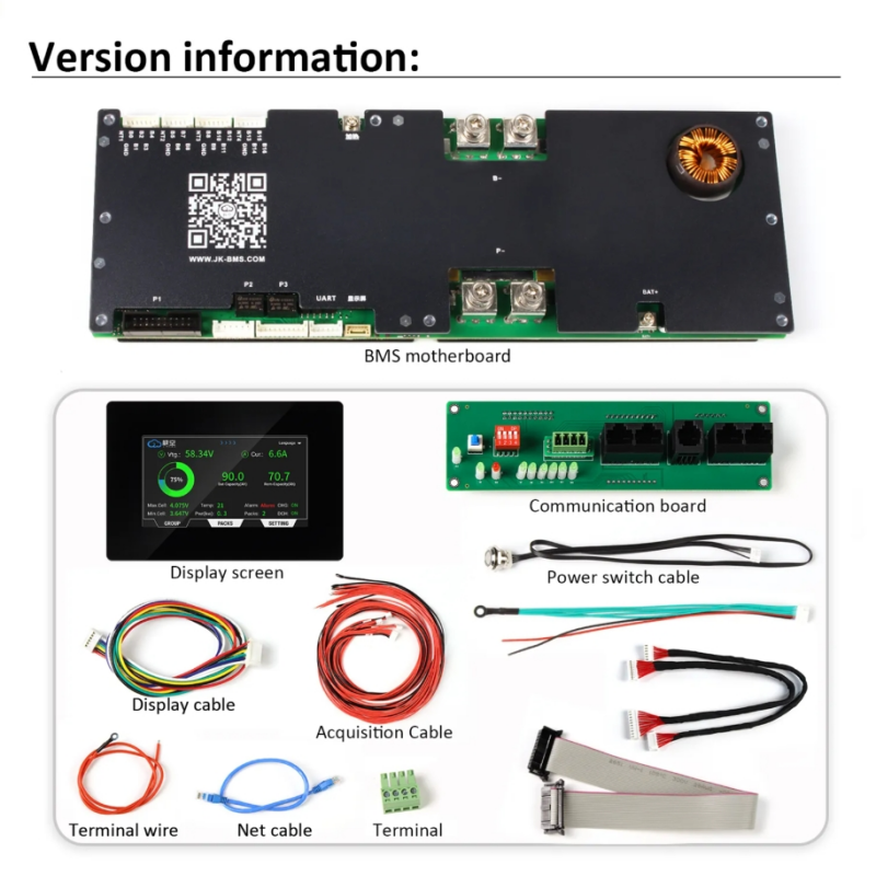 JK Инвертор BMS 8S 9S 10S 11S 12S 13S 14S 15S 16S Smart BMS 100A 150A 200A Li-ion LiFePo4 New Energy BMS 1A 2A Active Balance