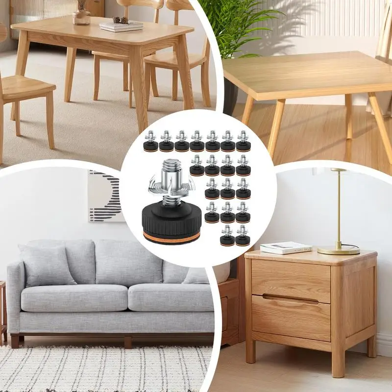 20 stücke verstellbare Möbel Füße Möbel Leveler Tisch Bein Leveler mit Gummi pads Nivellierung Füße Möbel Leveler Beine