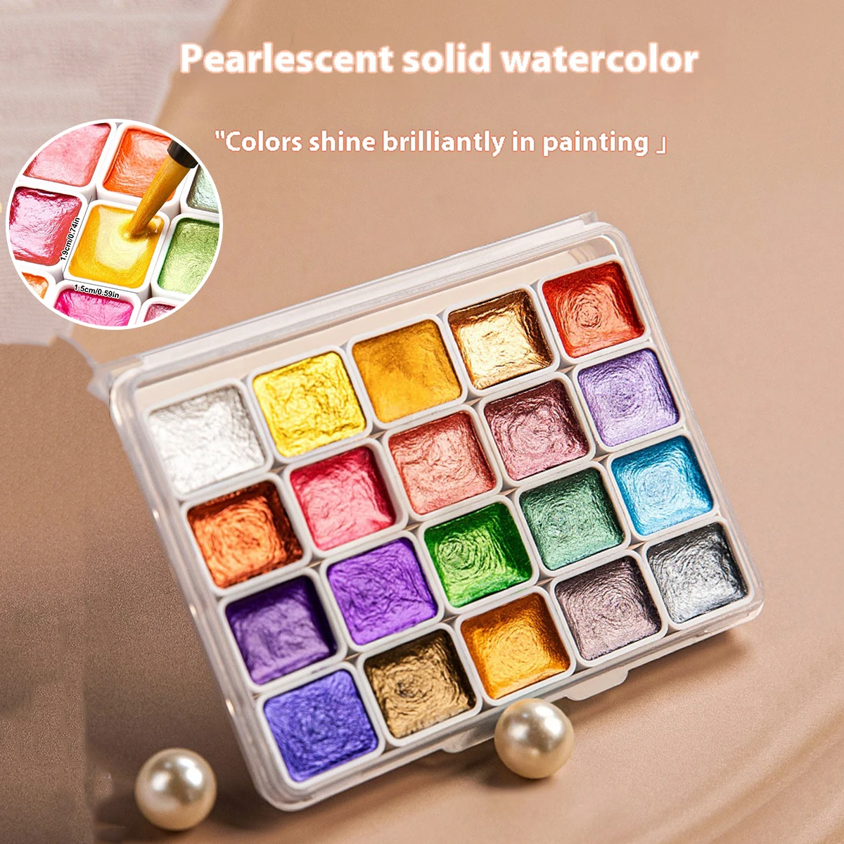 20/36/98 colori pittura ad acquerello perlescente-sparkle intenso solidità leggera set di colori ad acquerello metallizzato pigmenti solidi glitterati