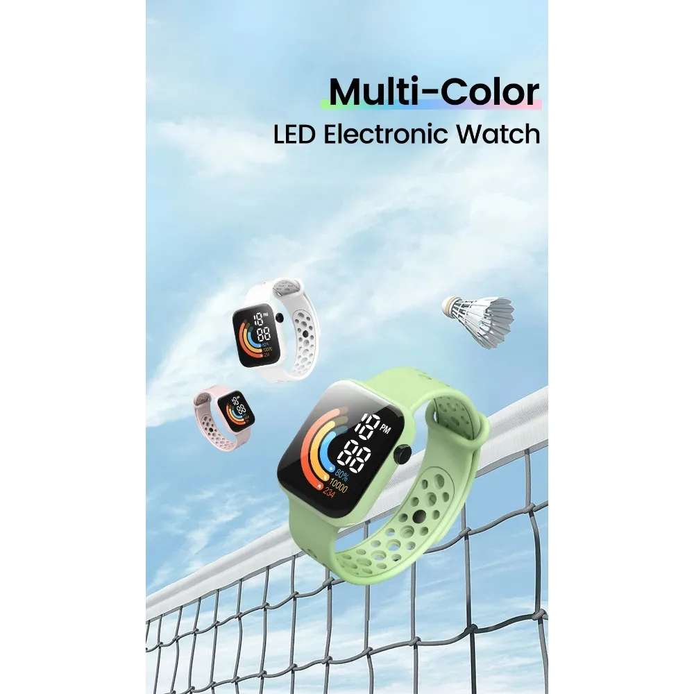 นาฬิกาเด็ก Ultra Light LED นาฬิกาดิจิตอลสําหรับเด็กสาวกีฬาสายรัดข้อมือซิลิโคนนาฬิกาอิเล็กทรอนิกส์เด็กผู้หญิงนาฬิกา Relógio
