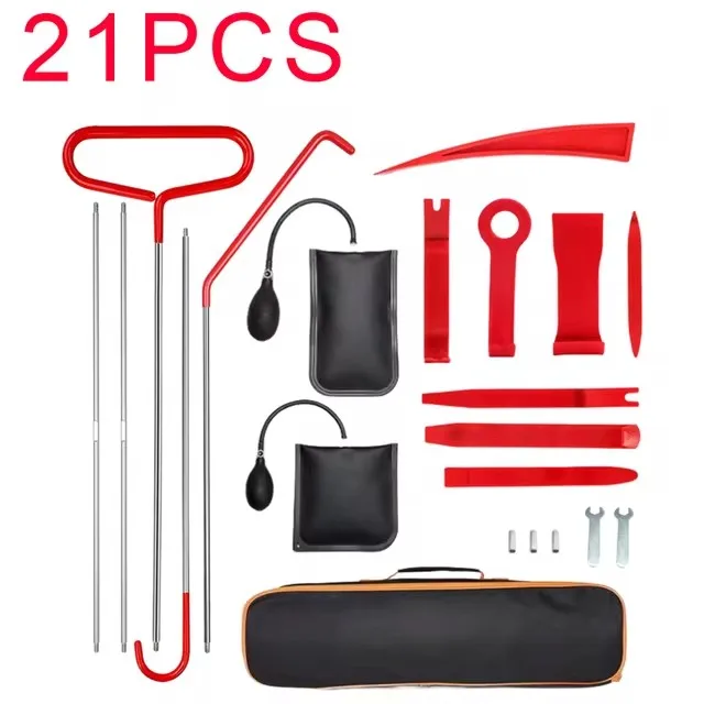 21/18PCS รถประตูชุดเครื่องมือ Inflatable Air PUMP ประตูหน้าต่างอัตโนมัติเปิด Fixing Gripper เครื่องมือยาว REACH ชุดกระเป๋าถือ