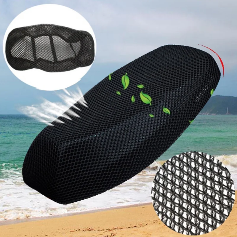 Capa de tecido de malha 3d para motocicleta, almofada antiderrapante para assento de scooter, bicicleta elétrica, verão, respirável, capa de rede de almofada, novo