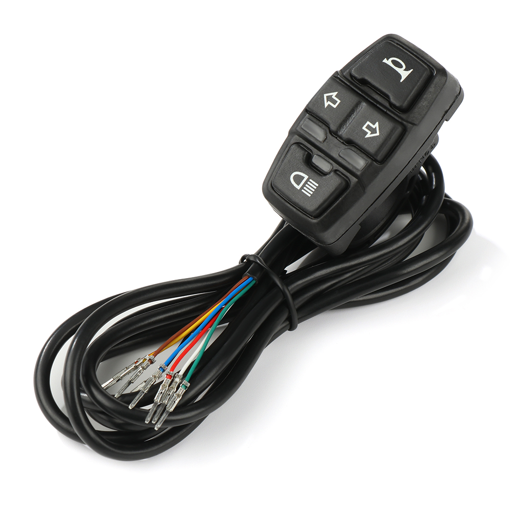 สวิตช์ไฟจักรยานไฟฟ้าใหม่แตรควบคุมระบบไฟฟ้าสัญญาณไฟเลี้ยวไฟ eBike โคมไฟสีดำอะไหล่อุปกรณ์เสริมรถจักรยานยนต์