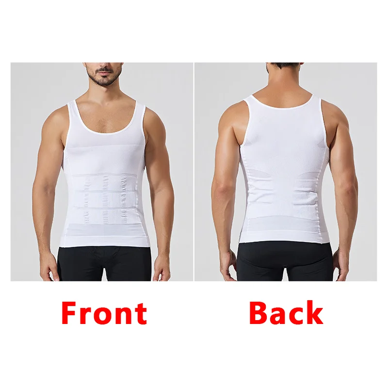 Mannen Afslanken Vest Body Shaper Borst Buik Compressie Shirts Buik Taille Trimmer Shapewear Gym Fitness Tank Tops Workout