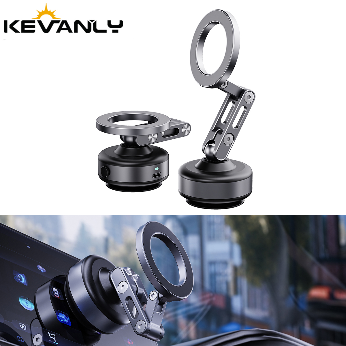 Ventosa magnética a vácuo para carro, suporte universal dobrável para celular, suporte universal para telefone automático para 4-7 polegadas