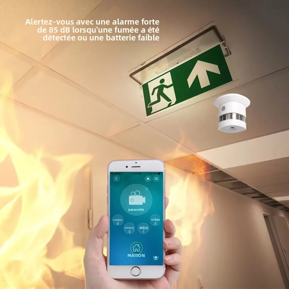 HEIMAN Zigbee détecteur de fumée système de maison intelligente 2.4GHz capteur de prévention de sécurité haute sensibilité