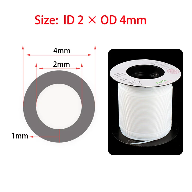 PTFE Ống ID 0.3 0.6 0.8 1 1.2 1.5 1.6 1.8 2 2.5 3Mm Dây Tóc Nhiệt Độ Cao Chống Ăn Mòn 3d Máy In Phần Ống J-Đầu