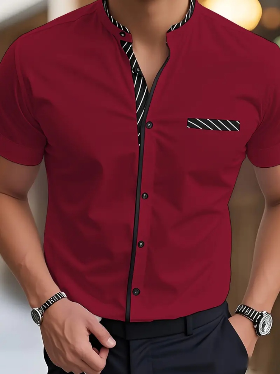 2025 new model of men's shirts in various colors 3D printed shirts business office clothing casual breathable fabric