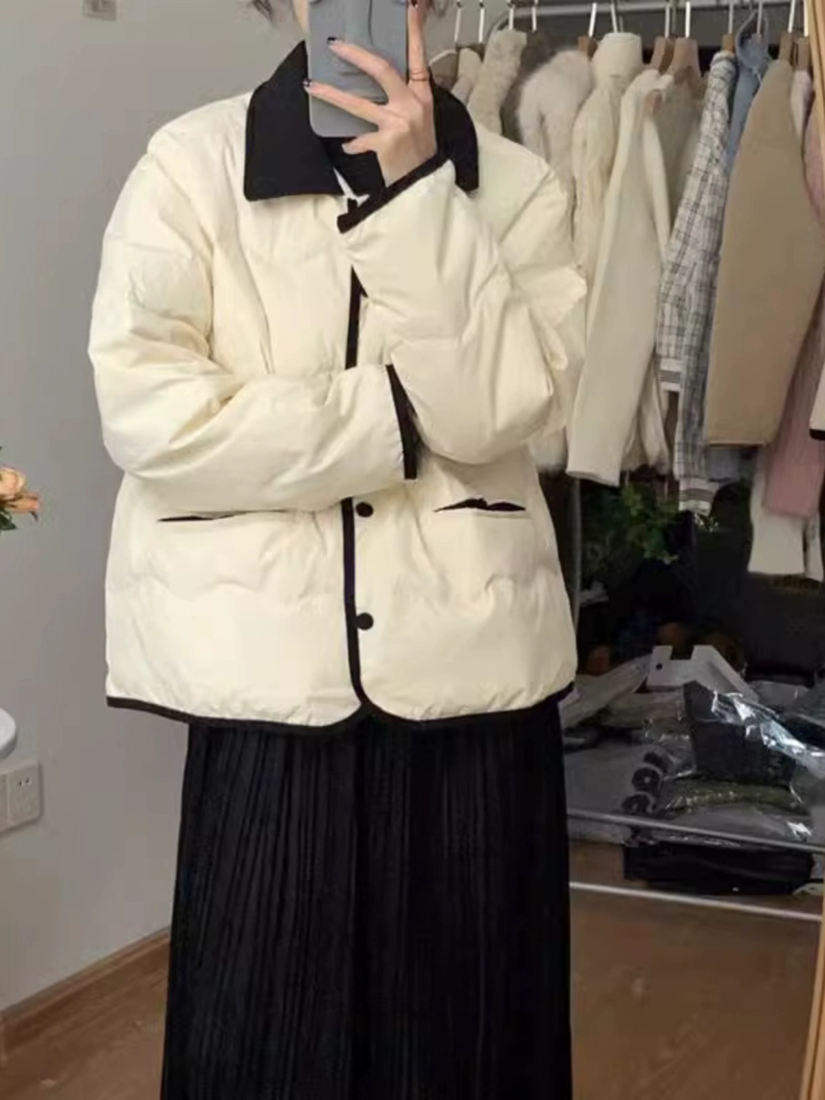 Trendy Short Cotton Jacket Women's Winter Outerwear Loose Design Korean Sle Commute Fashion Age-Defng Small Size