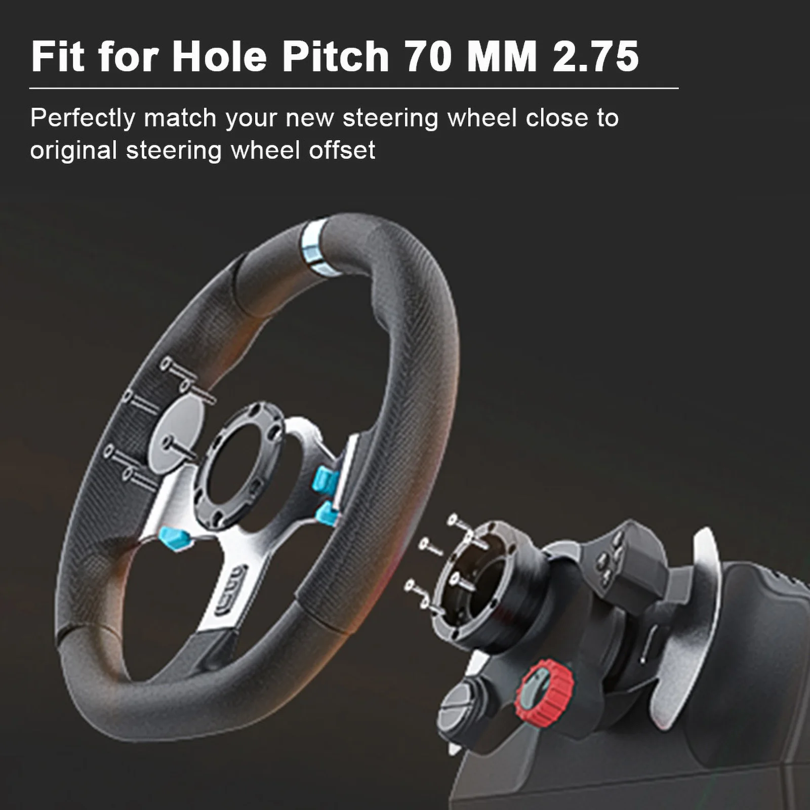 Für Logitech G29 G920 G923 70mm Adapter Platte Hub Boss Für 13 Zoll Lenkrad PCD Racing Auto Spiel aluminium Modifikation