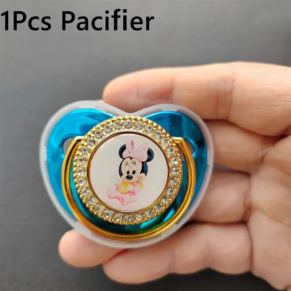 Kawaii Imini Mouse Baby Feeding Pacifier Deluxe Bling Pacifier Clip for newborns BPA-free silicon fake pacifier for 0-36 months
