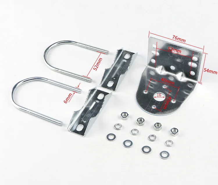 Antenna Pole Mount Bracket with Double U-Bolts Clamp V Jaw Bracket for Outside Home Antenna Pole Holder