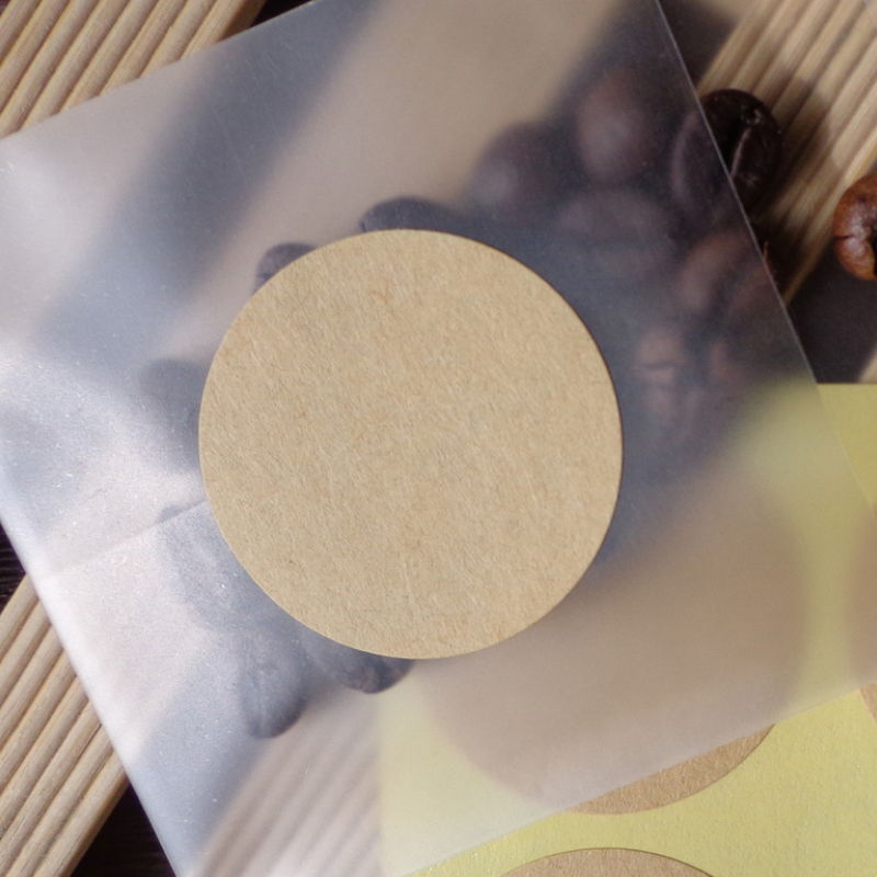 100/500 個クラフト紙ステッカーラウンド空白ラベル手作りギフトタグ紙 DIY 封筒シールステッカー文房具
