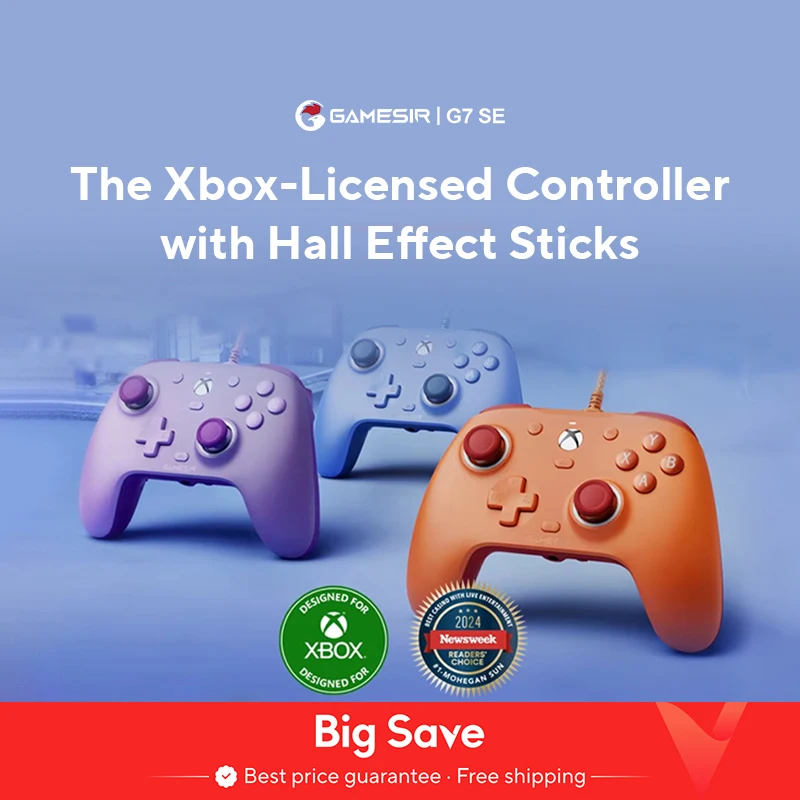 GameSir G7 SE Controller da gioco Xbox Gamepad cablato per Xbox Series X, Xbox Series S, Xbox One, con joystick ad effetto Hall