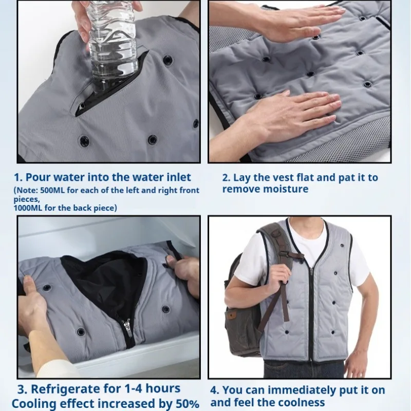 Summer Water Injection Evaporative Cooling Vests For Men Stay Cool Ultimate Heat Relief Outdoor High Temperature Work Vest Man