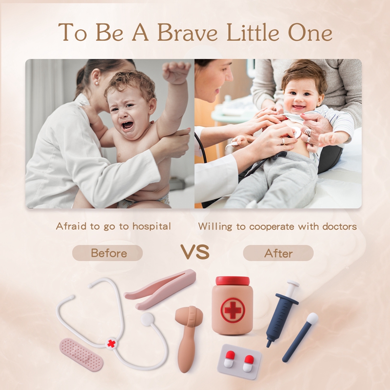 หมอเด็กชุดของเล่นซิลิโคนจําลองทางการแพทย์กล่อง Montessori ของเล่นเด็กเล่นเกมการศึกษาของเล่นเด็กคริสต์มาสของขวัญ