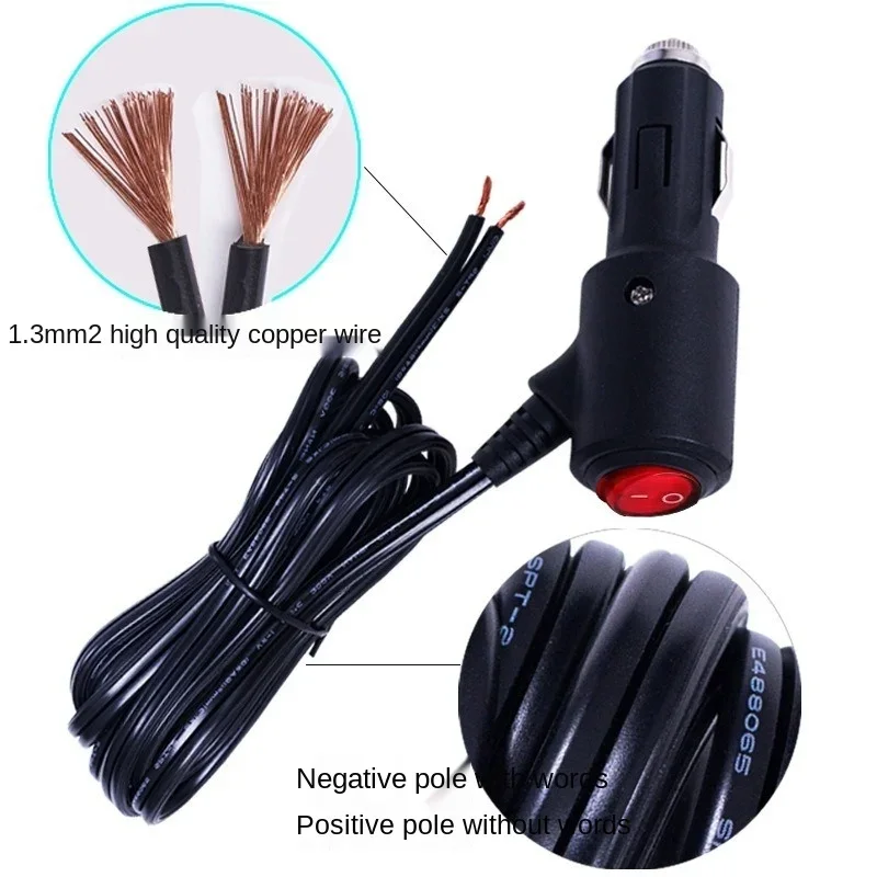 Carro motocicleta atv barco 12v 24v led interruptor liga/desliga isqueiro do carro tomada de energia conector com fusível 10a