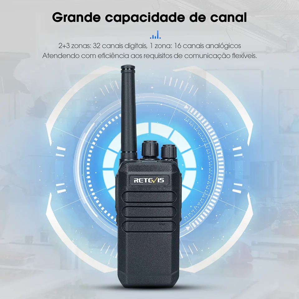 Retevis RT40 DMR Digital Licença-Free Walkie Talkie PMR446 Analógico Walkie-talkie 1 ou 2 Pcs Rádio bidirecional portátil para segurança