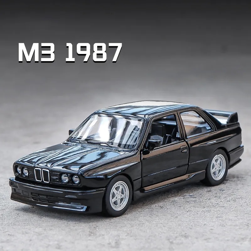 1/36 bmw m3 1987 liga brinquedos modelo de carro metal diecasts veículos de brinquedo autêntico requintado interior puxar para trás 2 portas abertas crianças presente