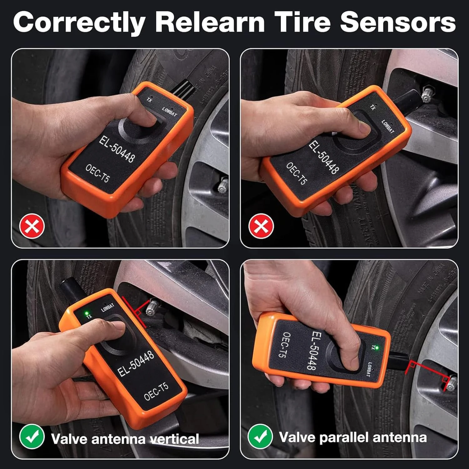 Sensor de detecção de pressão dos pneus automotivos EL-50448 OEC-T5 opel/gm sistema de monitoramento de pressão dos pneus tpms ferramenta de ativação de redefinição
