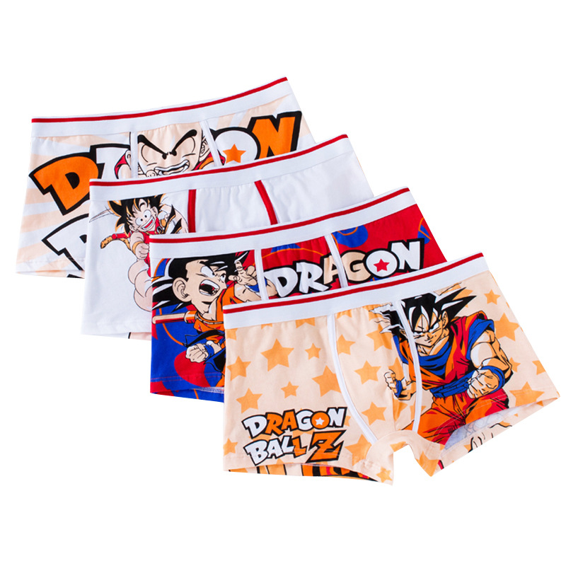 Bragas de Dragon Ball para hombre, Boxer de algodón con dibujos animados de Anime, ropa interior, Boxers, moda tejida, flexibilidad, calzoncillos con bolsa transpirable
