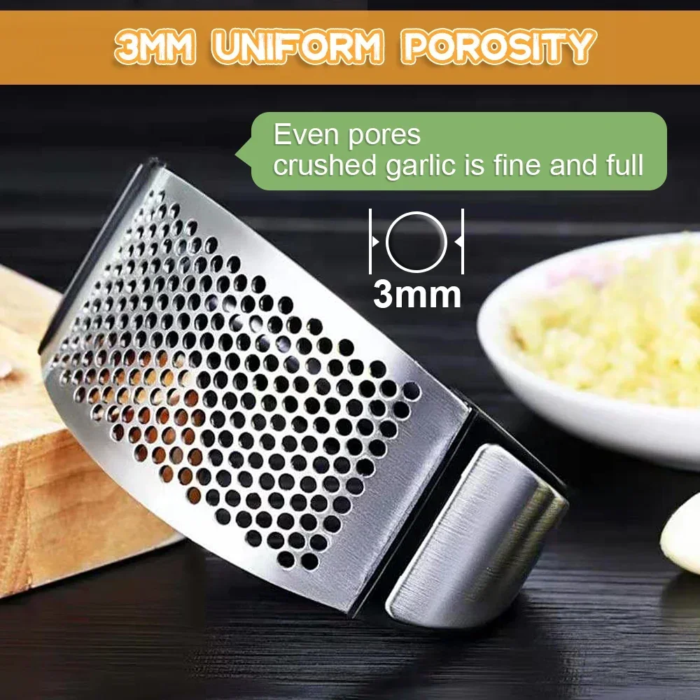 สแตนเลสสตีลกระเทียมกด Crusher คู่มือกระเทียม Mincer สับกระเทียมเครื่องมือผักผลไม้เครื่องมืออุปกรณ์ครัว Gadget