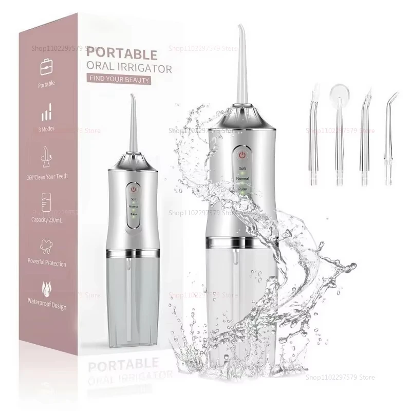 Irrigateur buccal électrique intelligent Portable, hydropulseur, 4 Jets, 3 Modes, Rechargeable, nettoyeur de dents dentaires