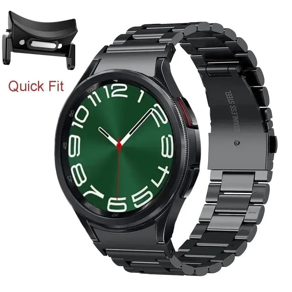 Bracelet en acier inoxydable sans espaces, ajustement rapide, pour Samsung Galaxy Watch 6 Classic 43 47mm, Galaxy 7 6 5 4 44 40 5 Pro, 45mm