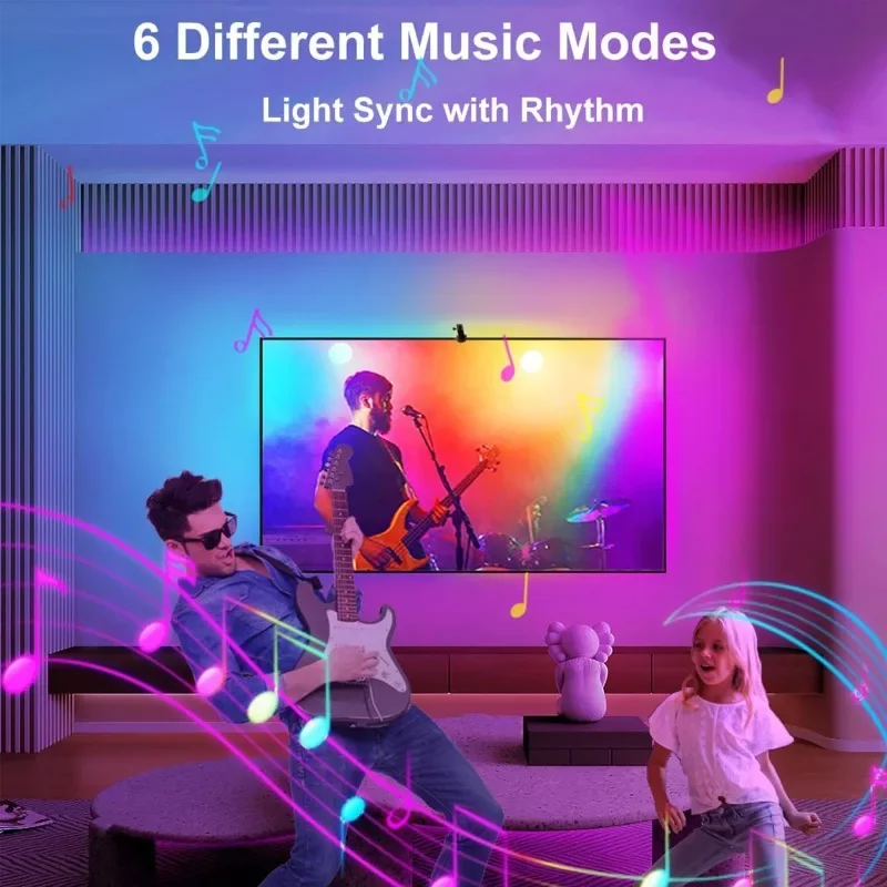 EISSLOLY Lichter, die mit TV-Licht ändern, Synchronisierung mit AR-Sensor, Kamera, Musik-Synchronisierung, App-Steuerung, RGB-Smart-LED-Lichtleiste