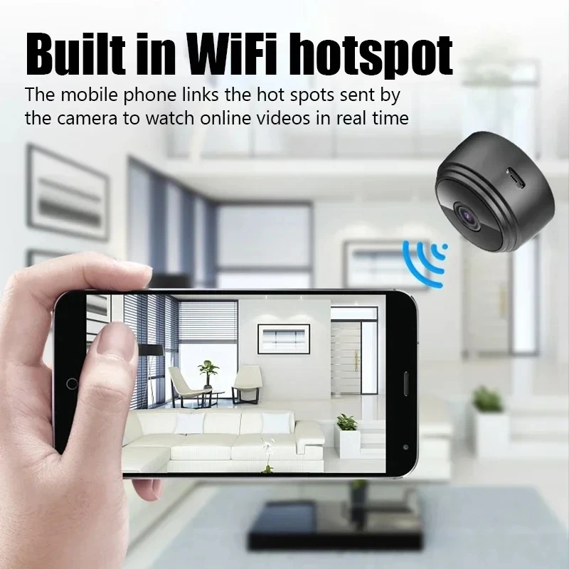 Mini Kamera A9 HD 720P Inteligentna Kamera IP WiFi do Monitoringu Domu, Zdalny Dostęp z Aplikacji Mobilnej