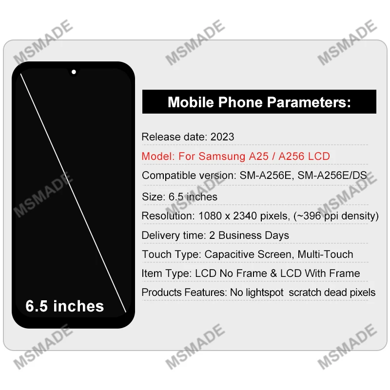 NEUE OLED Für Samsung Galaxy A25 Display A256 SM-A256E SM-A256E/DS LCD Touch Screen Digitizer Ersatz Für Samsung A25 LCD