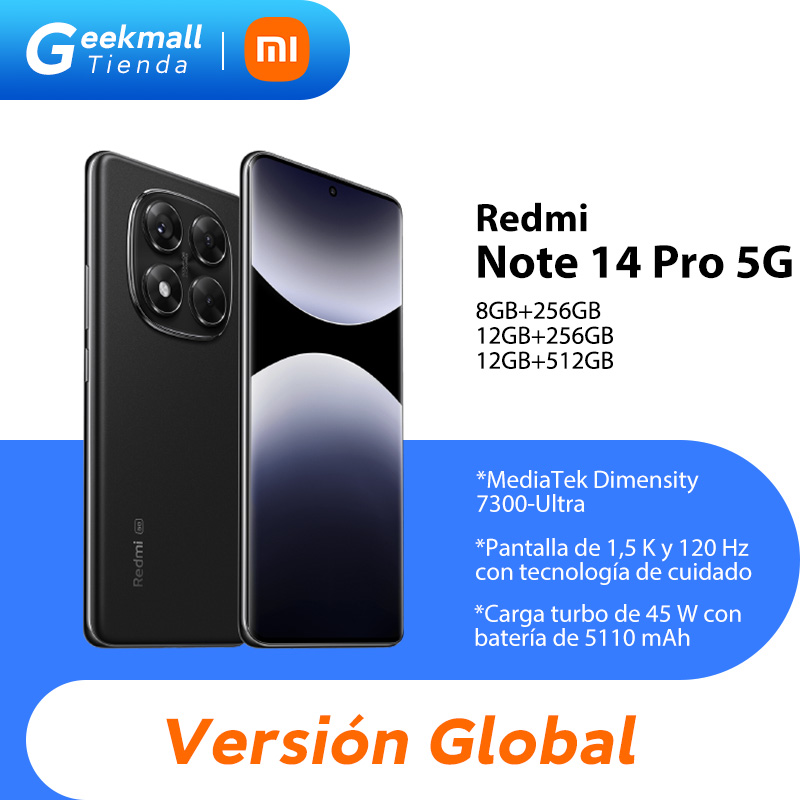 Xiaomi Redmi Note 14 Pro 5G NFC, MediaTek Dimensity 7300-Ultra, appareil photo 200MP, batterie 5110mAh, charge 45W, écran 120Hz,L’adaptateur n’est pas inclus
