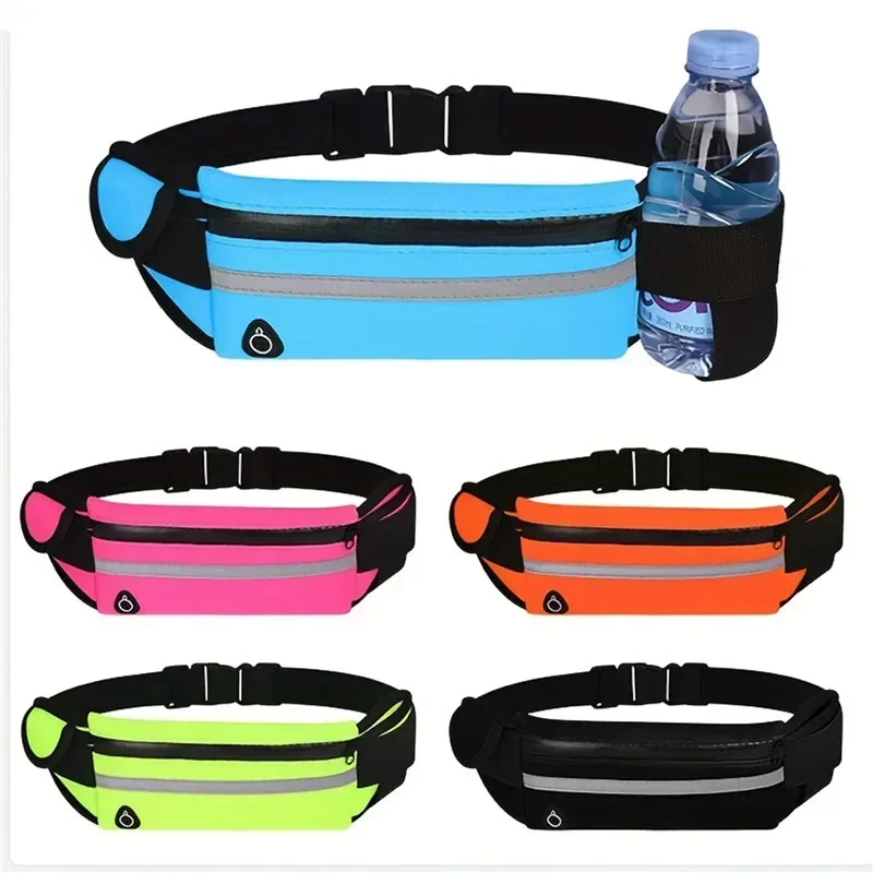 Riñonera deportiva impermeable elástica multifuncional, bolso de cintura portátil para Fitness al aire libre, almacenamiento de artículos pequeños para teléfono, auriculares, bolsas para tarjetas