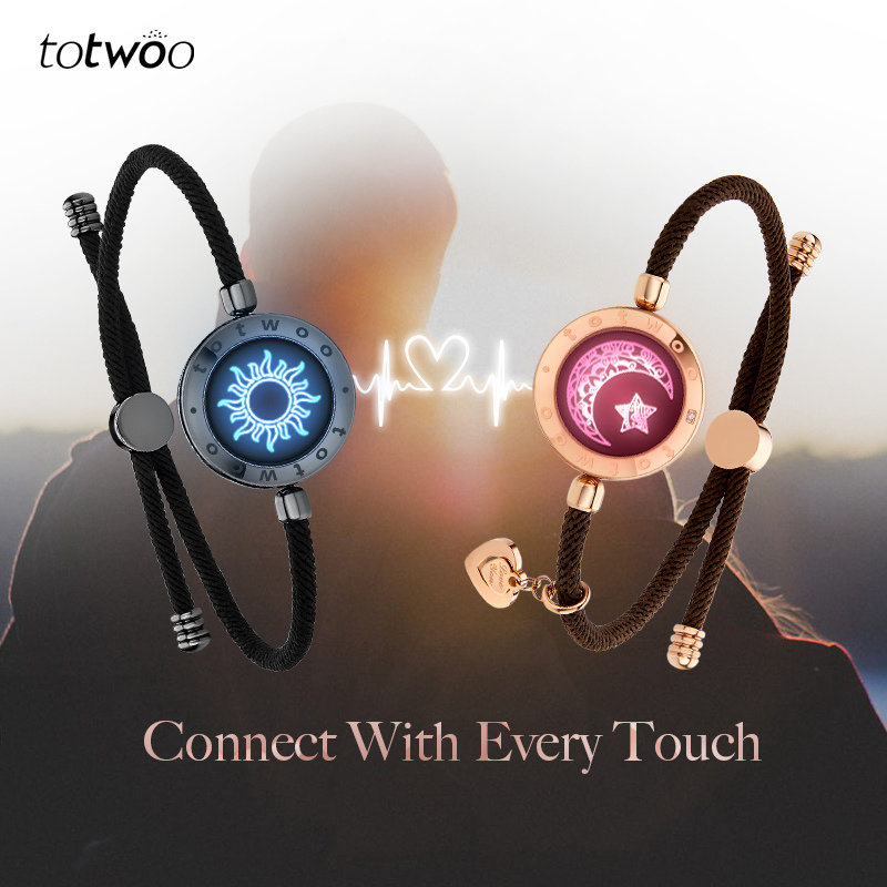 Totwoo presente de casal romântico pulseiras inteligentes Bluetooth com lembrete de vibração para iOS Android de longa distância