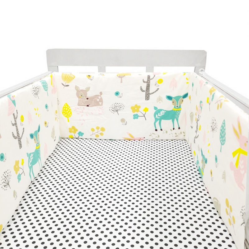 Valla para cuna de bebé de 200x30cm, barandilla de protección para cama de algodón, parachoques grueso, Protector alrededor de cuna de una pieza, decoración para habitación de bebé