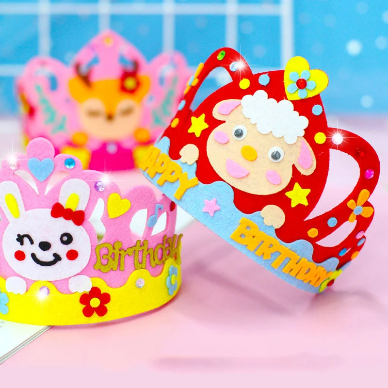 4 Cái/lốc Sáng Tạo DIY Handmade Thái Thủ Công Nón Đồ Chơi Mẫu Giáo EVA Giấy Xốp Kim Sa Lấp Lánh Nghệ Thuật Đồ Chơi Cho Trẻ Em Cho Tiệc