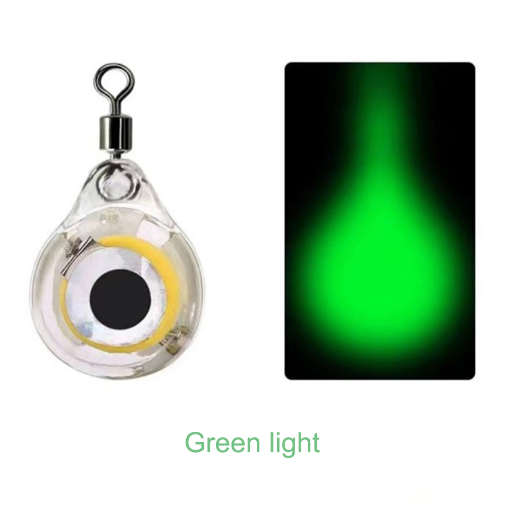 10Pcs Fishing Lure Light Mini Eye Shape Underwater Night Light Lure Battery Powered Lighted Flasher Bait for Seawater Freshwater
